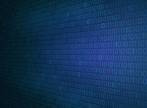Abstract of binary zero one of technology gradient blue background. Stock Illustration