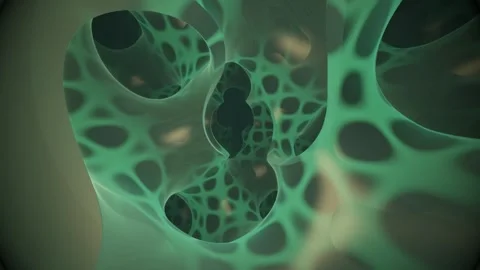Abstract Bio Gyroid Tunnel Loop Background Vidéo 347944645