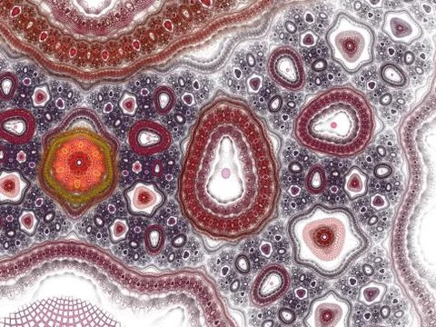 Abstract bio mitosis background. Rendered close up illustration. Fractal art Illustrazione stock