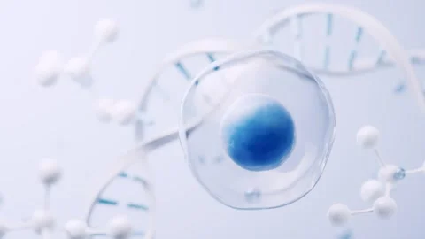 Abstract biological cell and dna helix motion graphic for medical science a.. Stock Footage 332318048