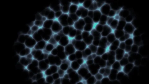 Abstract Biological Cell Animation with Glowing Blue Neon Neural Network Pattern Stock Footage 334481590
