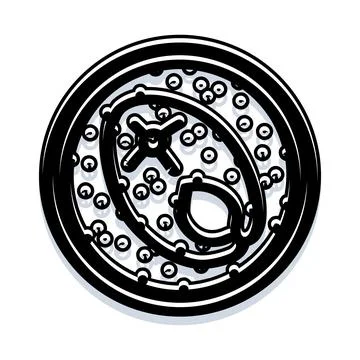 Abstract biological cell structure monochrome icon Stock Illustration