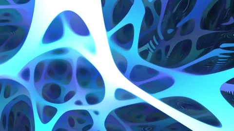 Abstract biological cellular structure with glowing blue light animation Stock Footage 332301989