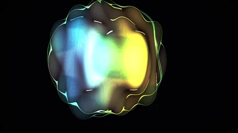 Abstract Bioluminescent Fluid Blob Pulsating with Light and Color. Stock Footage 334545749