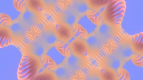 Abstract biomorphic forms pulsate smoothly against a blue background Video stock 332838917