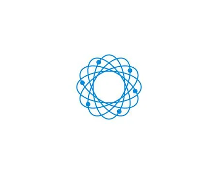 Abstract biotechnology molecule atom dna logo design template Stock Illustration