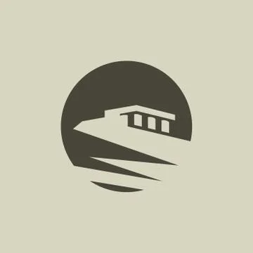 Abstract bird acropolis sign Stock Illustration