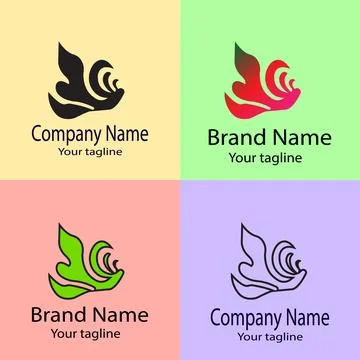 Abstract Bird in Flight logo Stock Illustration