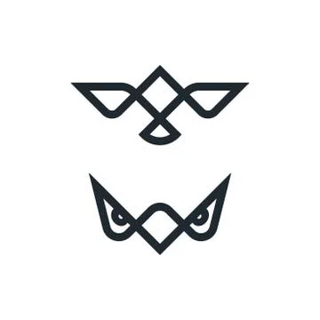 Abstract bird icon eagle face symbols Stock Illustration