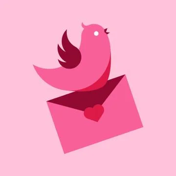Abstract Bird Letter Messenger Vector Illustration Graphic Stock Illustration
