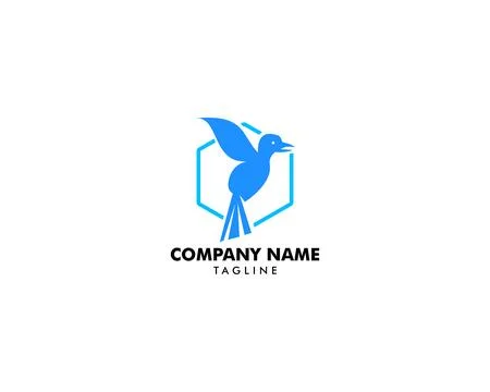 Abstract Bird Logo Design Vector Template Stock Illustration