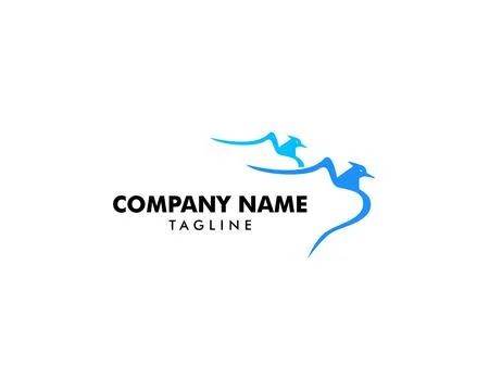 Abstract Bird Logo Design Vector Template Stock Illustration
