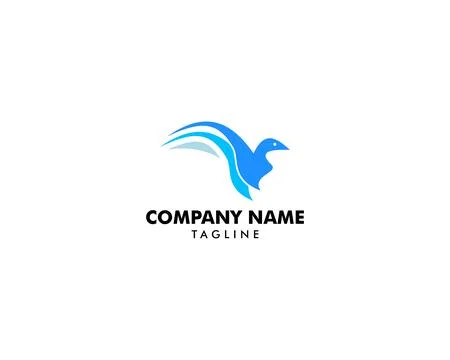 Abstract Bird Logo Design Vector Template Stock Illustration