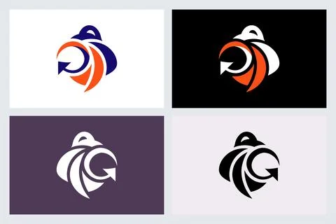 Abstract Bird Logo Icon with Circular Arrow Design Stock-Illustration