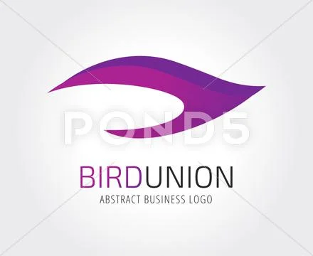 Abstract bird logo icon template Stock Illustration