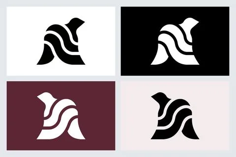 Abstract Bird Logo Icon Vector Set Stock Illustration