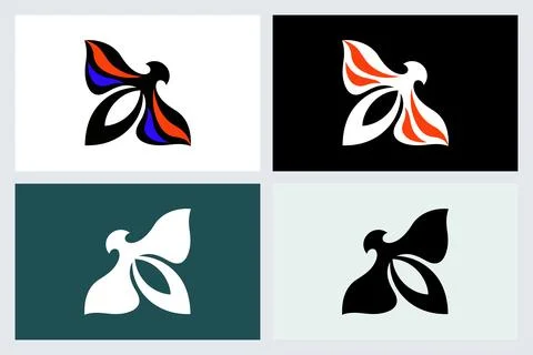 Abstract Bird Logo Set Vector Illustration Stock Illustration