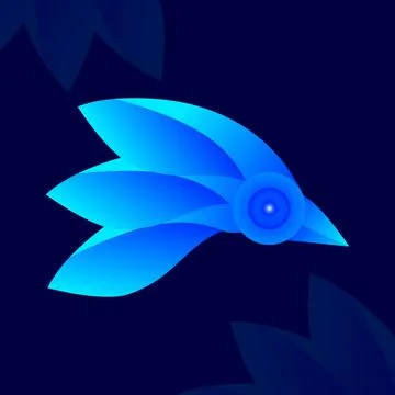 Abstract bird shape logo element design vector art in adobe illustrator Illustrazione stock