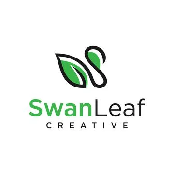 Abstract bird wing leaf logo design swan spa. Goose Leaf Logo Design Template In Stock Illustration