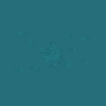 Abstract birds on a blue background Stock Illustration