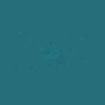 Abstract birds on a blue background Stock Illustration