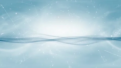 Abstract birght blue looping wavy digital technology network Stock Footage 334816640