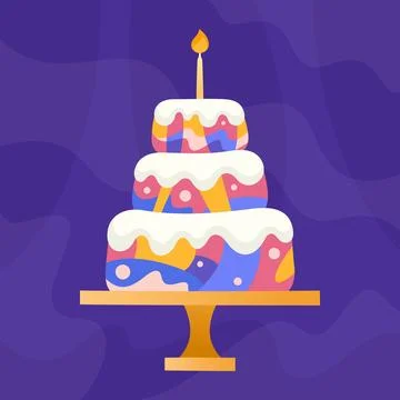 Abstract birthday cake vector illustration Stock Illustration