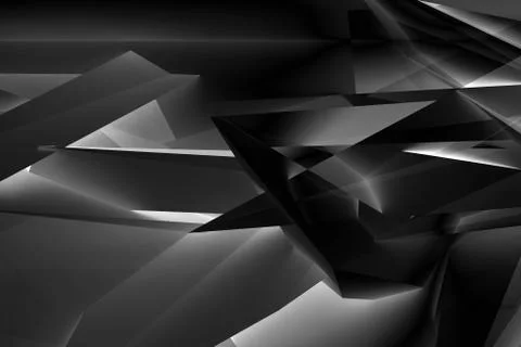 Abstract black 3d background, chaotic black pattern Illustrazione stock