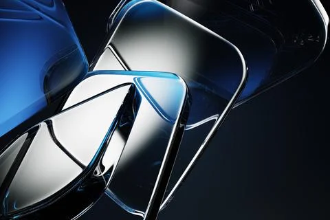 Abstract black 3d background wallpaper with glass transparent square plates Illustrazione stock