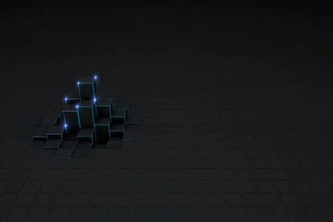 Abstract black 3d blocks  background Illustrazione stock