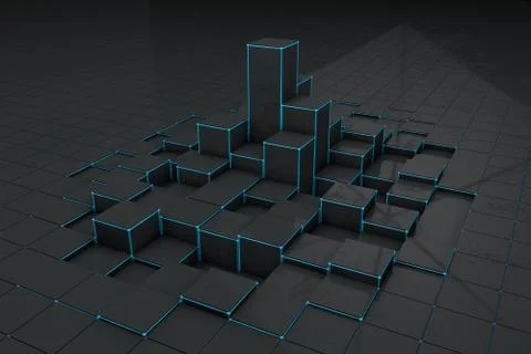 Abstract black 3d blocks  background 스톡 일러스트