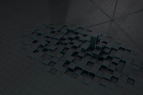 Abstract black 3d blocks  background Illustrazione stock