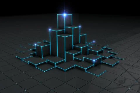 Abstract black 3d blocks  background イラスト素材