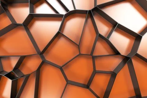 Abstract black 3d voronoi grate on colored background Ilustración de archivo