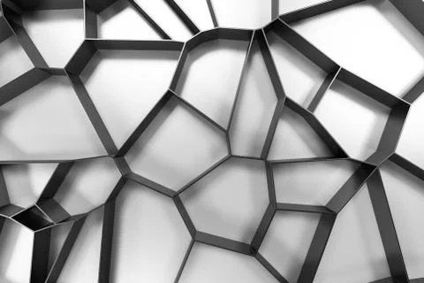 Abstract black 3d voronoi grate on colored background Ilustración de archivo