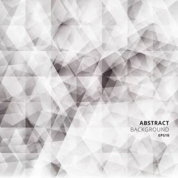 Abstract black and gray gradient low polygon geometric pattern white backgrou Stock Illustration