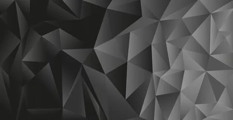 Abstract black and gray gradient triangles of different sizes - Vector Stock Illustration