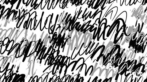 Abstract Black and Gray Scribble Pattern on White Background Stock Illustration