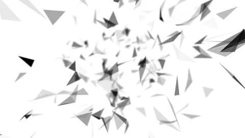Abstract black and gray triangles 3d render. Computer generated polygonal Stock Illustration