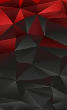 Abstract black and red gradient triangles of different sizes - Vector Stock Illustration