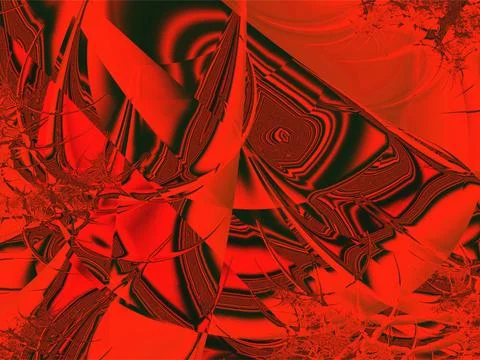 Abstract black and red line drawing, color graphics, background, design Stock Illustration