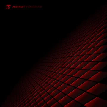 Abstract black and red subtle lattice square pattern perspective background a イラスト素材