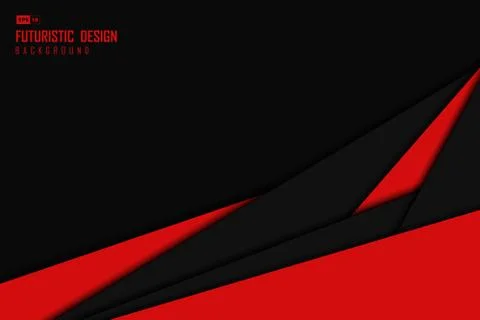 Abstract black and red technology template design artwork background. Stock Illustration