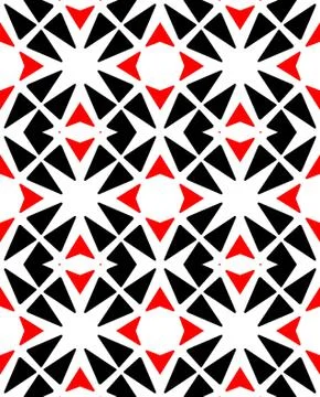 Abstract black and red triangle geometric seamless repeat pattern Stock Illustration
