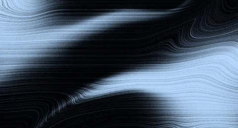 Abstract Black and Silver Flowing Line Texture Background with Wavy Pattern Stock Illustration
