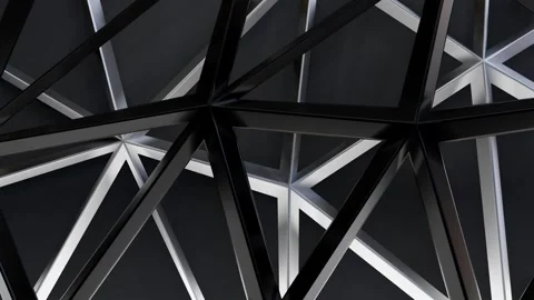 Abstract Black and Silver Geometric Structure Stock Footage 276148156
