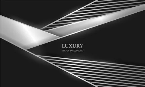 Abstract black and silver lines and shapes luxury background Stock Illustration