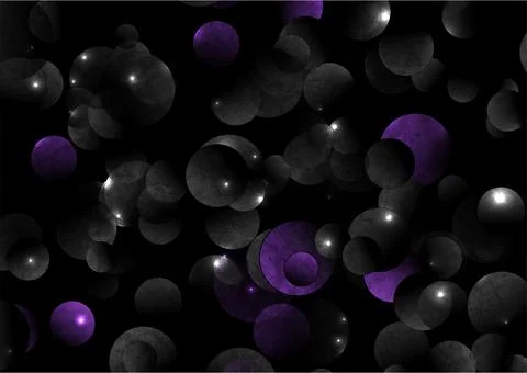 Abstract black and violet glowing shiny circles grunge background Stock Illustration