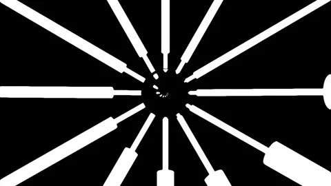 Abstract black and white 3D spiral formed by narrow white stripes. Design Stock-Footage 240755878
