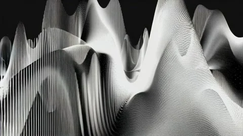 Abstract black and white 3D waves moving dynamically Stock Footage 314828519
